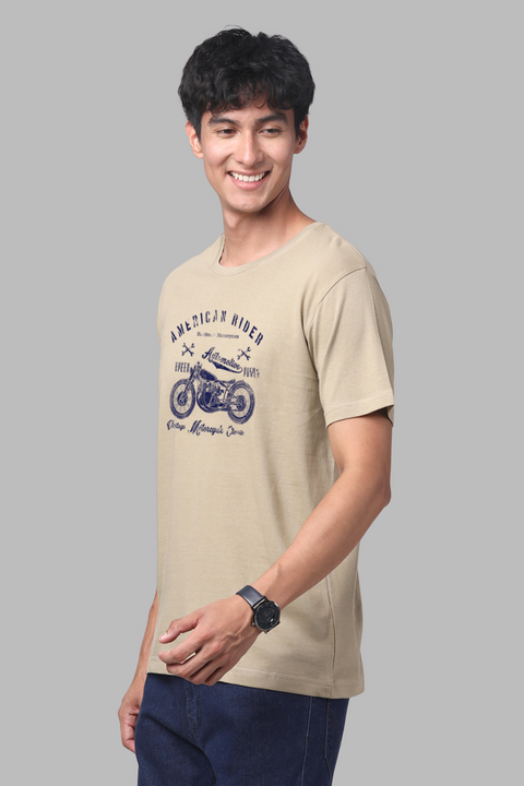 ADRO Men's American Rider Biker Printed Cotton T-Shirt