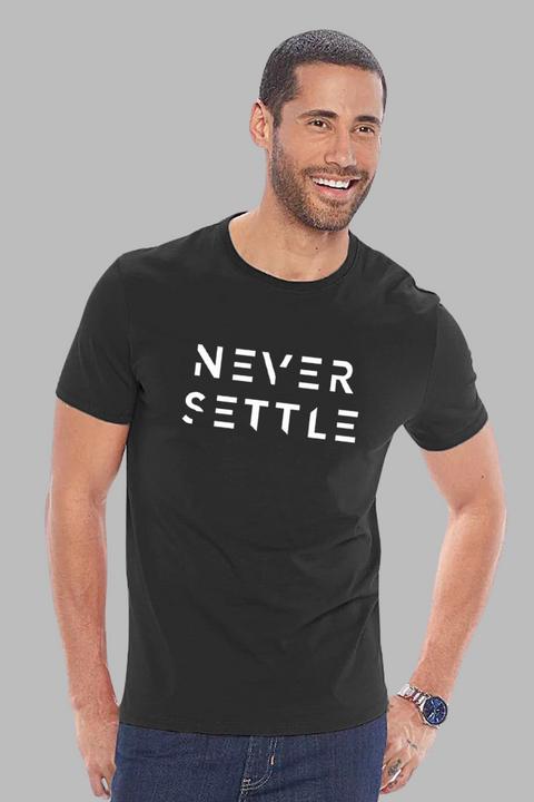 ADRO Mens Never Settle Cotton T-Shirt