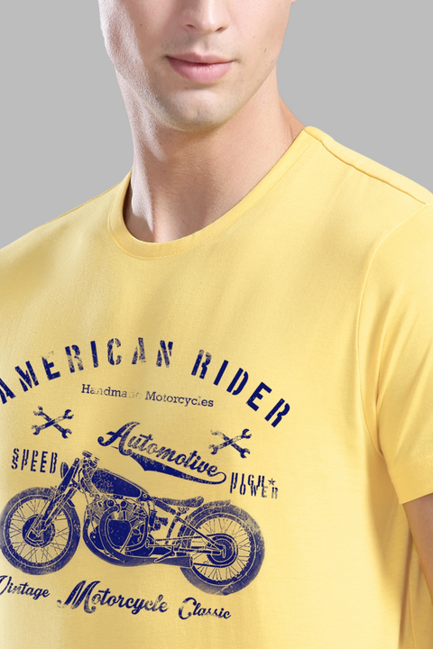 ADRO Men's American Rider Biker Printed Cotton T-Shirt