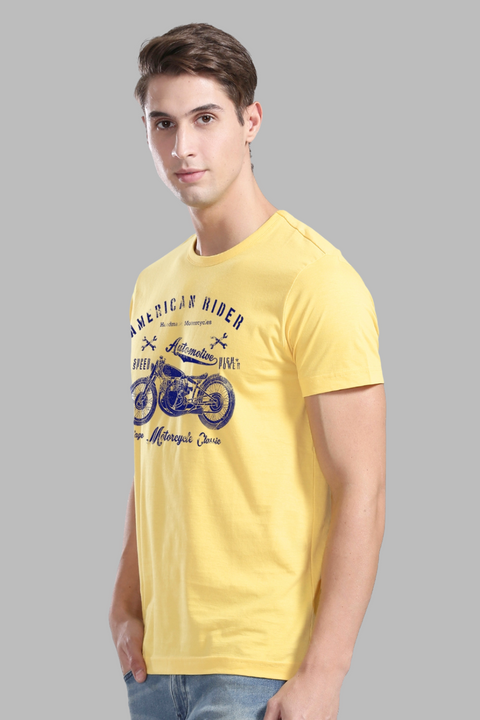 ADRO Men's American Rider Biker Printed Cotton T-Shirt