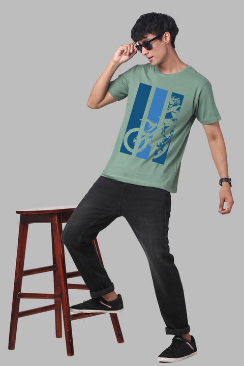 ADRO Men's Bike Rider Printed Cotton T-Shirt