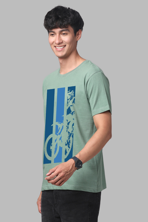 ADRO Men's Bike Rider Printed Cotton T-Shirt
