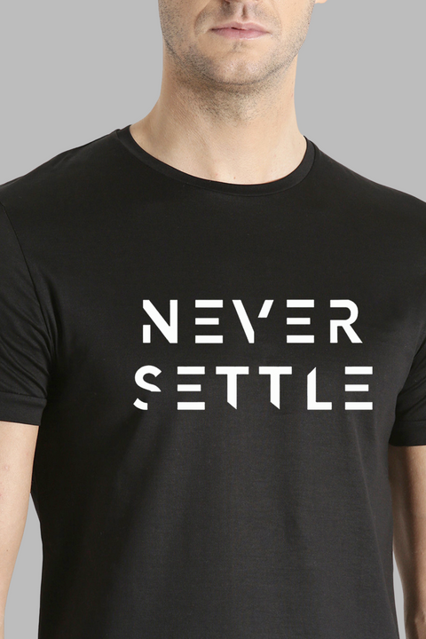 ADRO Mens Never Settle Cotton T-Shirt