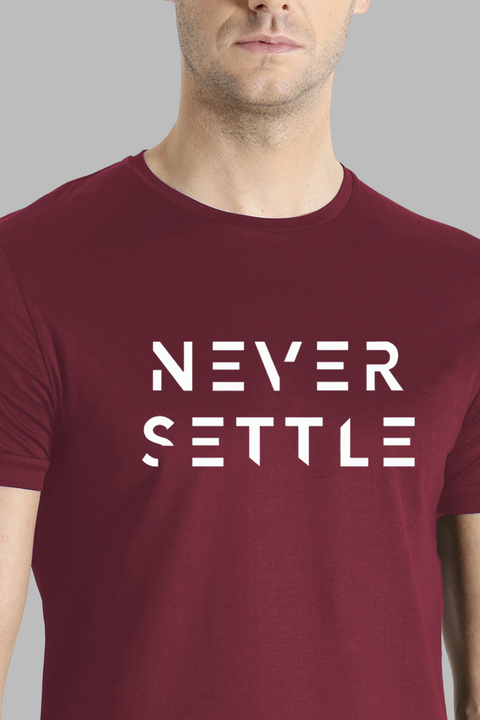 ADRO Mens Never Settle Cotton T-Shirt