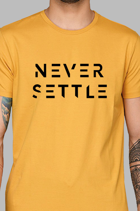 ADRO Mens Never Settle Cotton T-Shirt