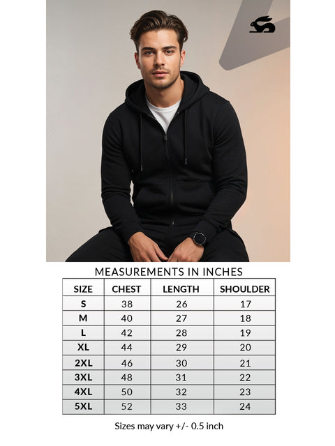 Adro Men’s Regular Fit Zip-Up Hoodie for man | 320 GSM Cotton Poly Fleece Zipper Sweatshirt with Soft Fabric & Printed Hoodies