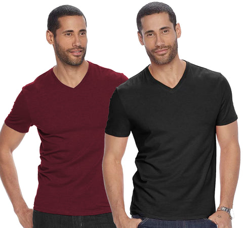 V Neck Half Sleeve T-shirt for Men (Pack of 2) - ADRO Fashion