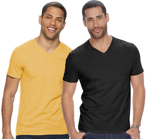 V Neck Half Sleeve T-shirt for Men (Pack of 2) - ADRO Fashion