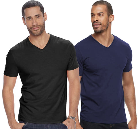 V Neck Half Sleeve T-shirt for Men (Pack of 2) - ADRO Fashion