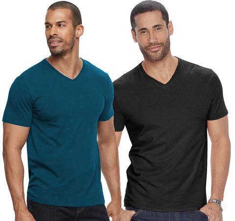 V Neck Half Sleeve T-shirt for Men (Pack of 2) - ADRO Fashion