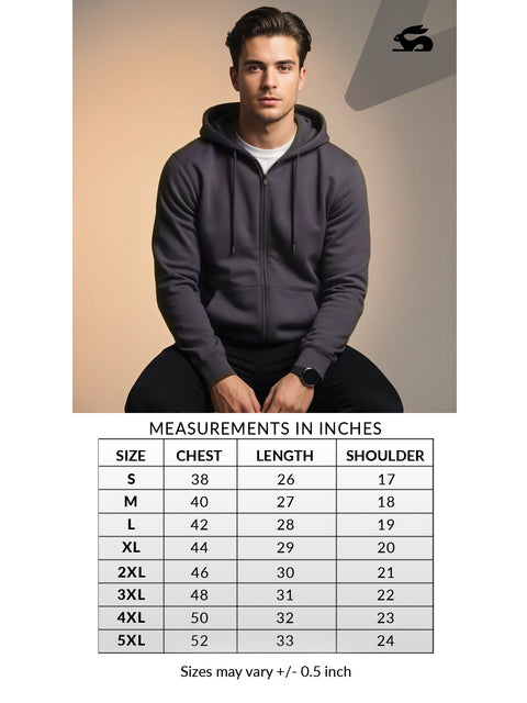 Adro Men’s Regular Fit Zip-Up Hoodie for man | 320 GSM Cotton Poly Fleece Zipper Sweatshirt with Soft Fabric & Printed Hoodies