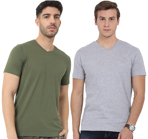 V Neck Half Sleeve T-shirt for Men (Pack of 2) - ADRO Fashion