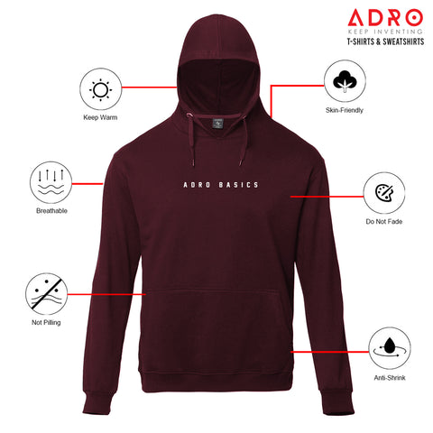 ADRO Basics Men's Printed Cotton Hoodies