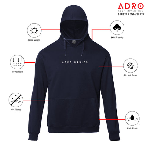 ADRO Basics Men's Printed Cotton Hoodies