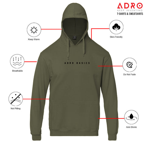 ADRO Basics Men's Printed Cotton Hoodies
