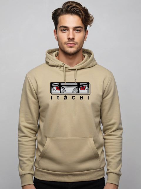 ADRO Men’s Itachi Uchiha Hoodie | 320 GSM Heavyweight Cotton Poly Fleece Printed Hoodies | Anime-Inspired Naruto Sharingan Eyes Graphic Sweatshirt for Winter & Streetwear