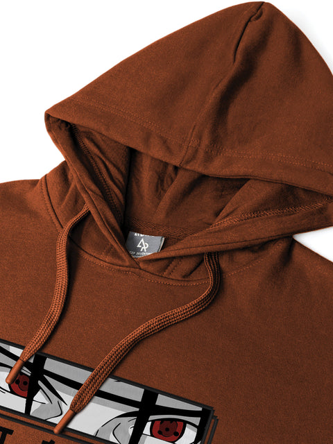 ADRO Men’s Itachi Uchiha Hoodie | 320 GSM Heavyweight Cotton Poly Fleece Printed Hoodies | Anime-Inspired Naruto Sharingan Eyes Graphic Sweatshirt for Winter & Streetwear