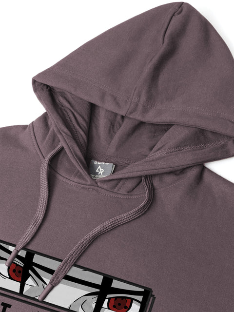 ADRO Men’s Itachi Uchiha Hoodie | 320 GSM Heavyweight Cotton Poly Fleece Printed Hoodies | Anime-Inspired Naruto Sharingan Eyes Graphic Sweatshirt for Winter & Streetwear
