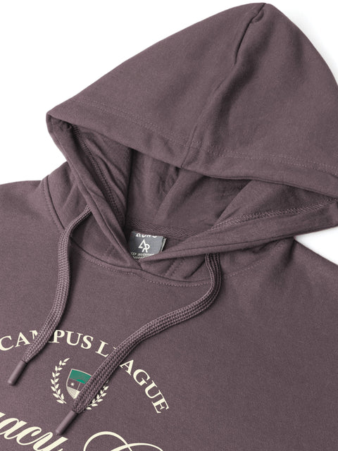 Adro Campus League Legacy Crew Hoodie for Men | 320 GSM Cotton-Poly Fleece | Soft Feel, Skin-Friendly Printed Graphic, Warm Casual Sweatshirt with Kangaroo Pocket & Drawstring Hood