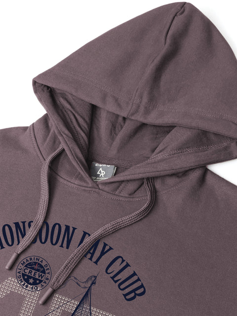 ADRO Men’s 320 GSM Cotton Poly Fleece Hoodie – Monsoon Bay Club Sailing Graphic, Soft Feel Fabric, Skin-Friendly Print, Casual Winter Printed Hoodies with Kangaroo Pocket
