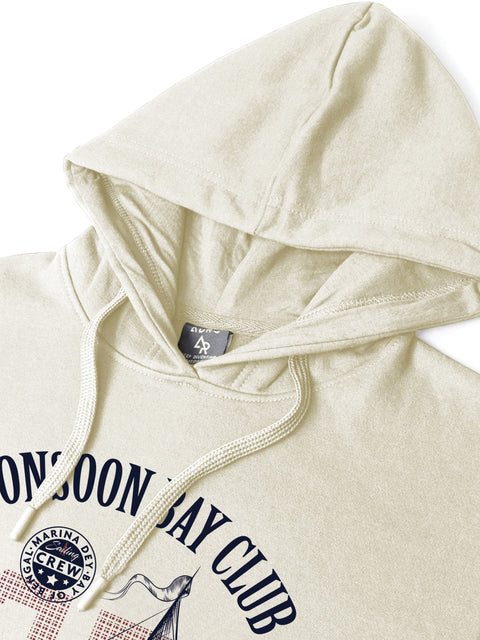 ADRO Men’s 320 GSM Cotton Poly Fleece Hoodie – Monsoon Bay Club Sailing Graphic, Soft Feel Fabric, Skin-Friendly Print, Casual Winter Printed Hoodies with Kangaroo Pocket