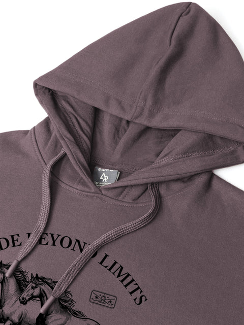 Adro Ride Beyond Limits Rajasthan Chapter Hoodie for Men | 320 GSM Cotton-Poly Fleece | Soft Feel, Skin-Friendly Printed Graphic, Warm Casual Sweatshirt with Kangaroo Pocket & Drawstring Hood –