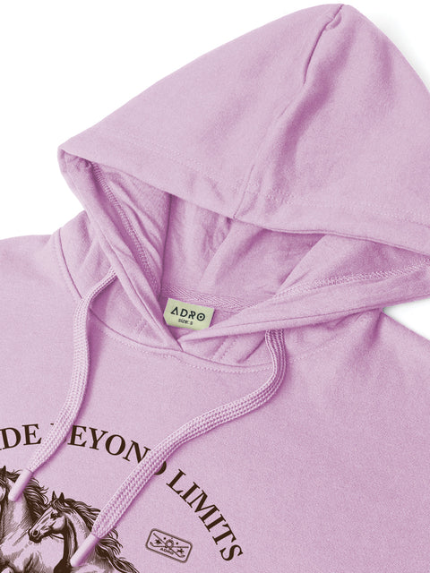 Adro Ride Beyond Limits Rajasthan Chapter Hoodie for Men | 320 GSM Cotton-Poly Fleece | Soft Feel, Skin-Friendly Printed Graphic, Warm Casual Sweatshirt with Kangaroo Pocket & Drawstring Hood –