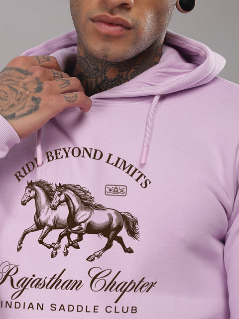 Adro Ride Beyond Limits Rajasthan Chapter Hoodie for Men | 320 GSM Cotton-Poly Fleece | Soft Feel, Skin-Friendly Printed Graphic, Warm Casual Sweatshirt with Kangaroo Pocket & Drawstring Hood –
