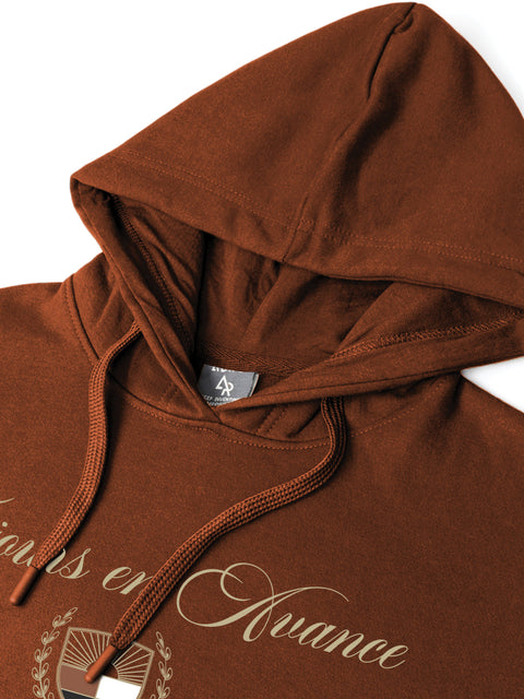 Adro Toujours en Avance Hoodie for Men | 320 GSM Cotton-Poly Fleece | Soft Feel, Skin-Friendly Printed Graphic, Warm Casual Sweatshirt with Kangaroo Pocket & Drawstring Hood