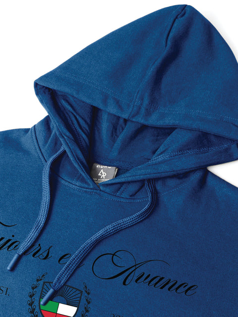 Adro Toujours en Avance Hoodie for Men | 320 GSM Cotton-Poly Fleece | Soft Feel, Skin-Friendly Printed Graphic, Warm Casual Sweatshirt with Kangaroo Pocket & Drawstring Hood