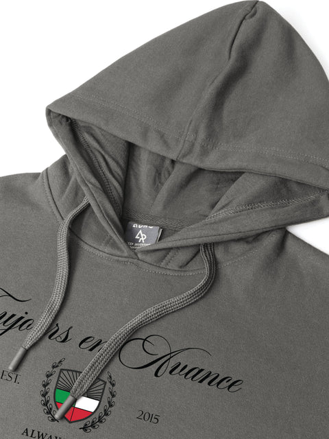 Adro Toujours en Avance Hoodie for Men | 320 GSM Cotton-Poly Fleece | Soft Feel, Skin-Friendly Printed Graphic, Warm Casual Sweatshirt with Kangaroo Pocket & Drawstring Hood