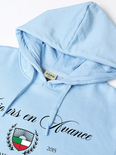Adro Toujours en Avance Hoodie for Men | 320 GSM Cotton-Poly Fleece | Soft Feel, Skin-Friendly Printed Graphic, Warm Casual Sweatshirt with Kangaroo Pocket & Drawstring Hood