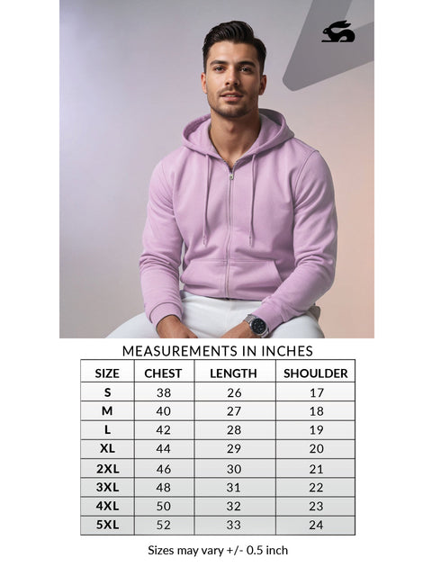 Adro Men’s Regular Fit Zip-Up Hoodie for man | 320 GSM Cotton Poly Fleece Zipper Sweatshirt with Soft Fabric & Printed Hoodies