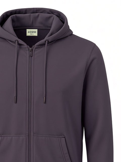 Adro Men’s Regular Fit Zip-Up Hoodie for man | 320 GSM Cotton Poly Fleece Zipper Sweatshirt with Soft Fabric & Printed Hoodies