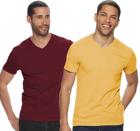 V Neck Half Sleeve T-shirt for Men (Pack of 2) - ADRO Fashion