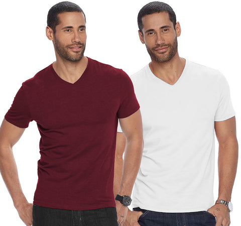 V Neck Half Sleeve T-shirt for Men (Pack of 2) - ADRO Fashion