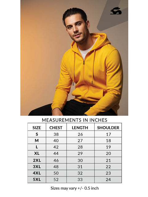 Adro Men’s Regular Fit Zip-Up Hoodie for man | 320 GSM Cotton Poly Fleece Zipper Sweatshirt with Soft Fabric & Printed Hoodies