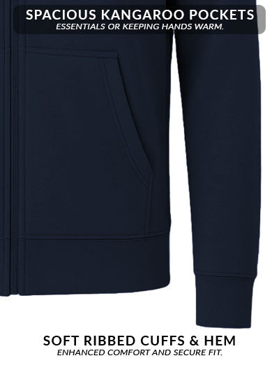 Adro Men’s Regular Fit Zip-Up Hoodie for man | 320 GSM Cotton Poly Fleece Zipper Sweatshirt with Soft Fabric & Printed Hoodies