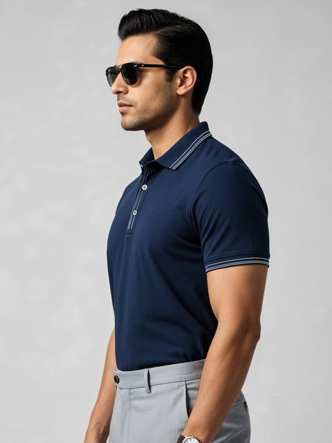 Adro Polo T Shirt for Men | Black Polo T-shirt | 100% Cotton Polo Tshirt | Regular Fit Polo| Available in Plus Size Polo