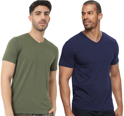 V Neck Half Sleeve T-shirt for Men (Pack of 2) - ADRO Fashion