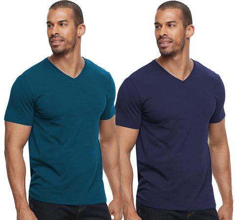 V Neck Half Sleeve T-shirt for Men (Pack of 2) - ADRO Fashion