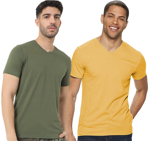 V Neck Half Sleeve T-shirt for Men (Pack of 2) - ADRO Fashion
