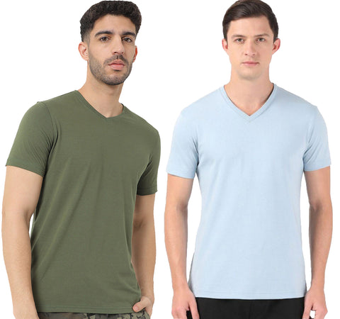 V Neck Half Sleeve T-shirt for Men (Pack of 2) - ADRO Fashion