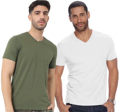 V Neck Half Sleeve T-shirt for Men (Pack of 2) - ADRO Fashion