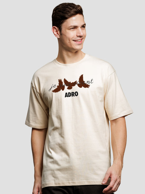 Adro Oversize T shirt for men | Drop shoulder T shirt | Mens Oversize T-shirt | 220 GSM Cotton Oversize Tshirt | Trendy Front and Back Printed T shirt