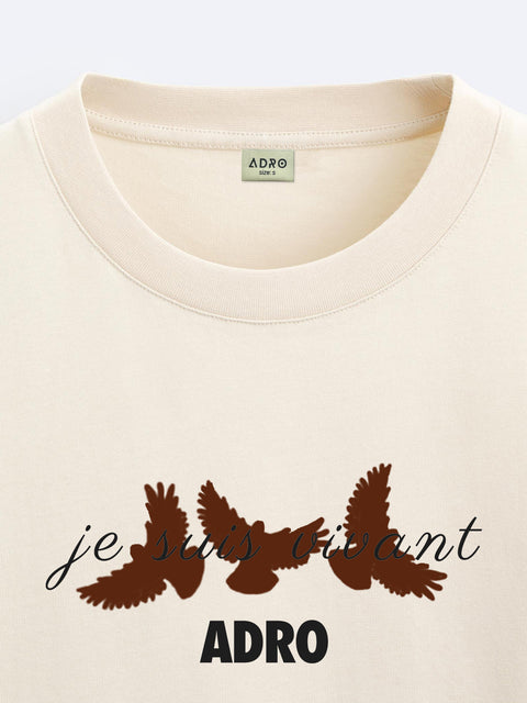 Adro Oversize T shirt for men | Drop shoulder T shirt | Mens Oversize T-shirt | 220 GSM Cotton Oversize Tshirt | Trendy Front and Back Printed T shirt