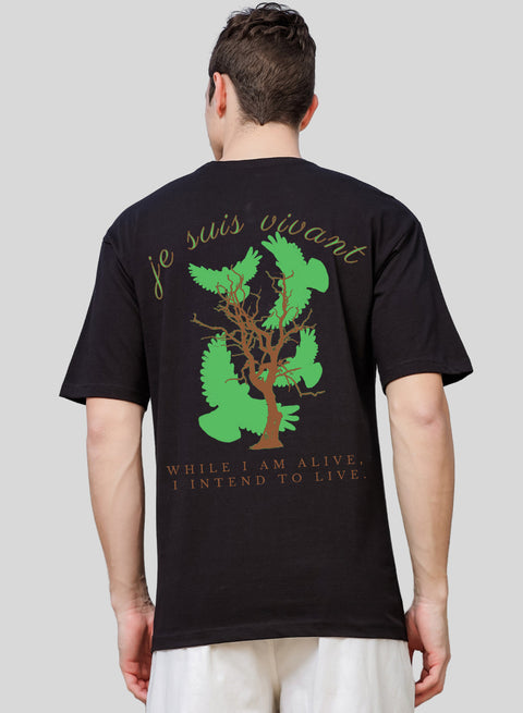 Adro Oversize T shirt for men | Drop shoulder T shirt | Mens Oversize T-shirt | 220 GSM Cotton Oversize Tshirt | Trendy Front and Back Printed T shirt