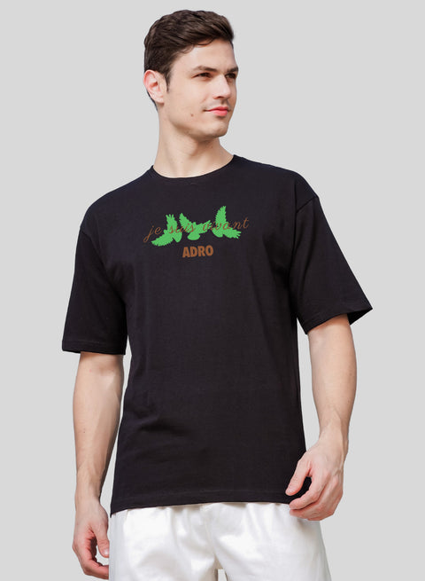 Adro Oversize T shirt for men | Drop shoulder T shirt | Mens Oversize T-shirt | 220 GSM Cotton Oversize Tshirt | Trendy Front and Back Printed T shirt