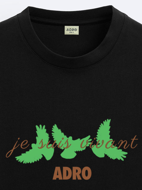Adro Oversize T shirt for men | Drop shoulder T shirt | Mens Oversize T-shirt | 220 GSM Cotton Oversize Tshirt | Trendy Front and Back Printed T shirt