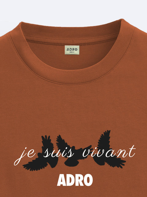 Adro Oversize T shirt for men | Drop shoulder T shirt | Mens Oversize T-shirt | 220 GSM Cotton Oversize Tshirt | Trendy Front and Back Printed T shirt